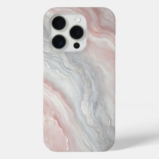 Pellrosa Marmor mit Silbermarken Case-Mate iPhone Hülle (Rückseite)