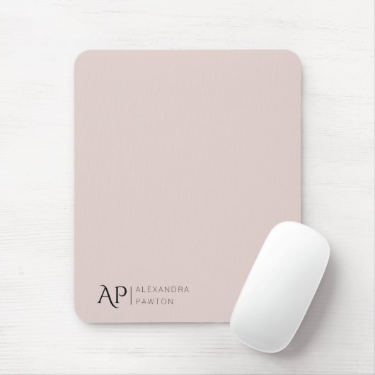 Pellrosa-Monogramm-Elegant Mousepad (Mit Mouse)