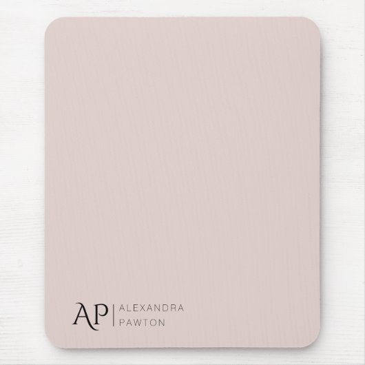 Pellrosa-Monogramm-Elegant Mousepad (Vorne)