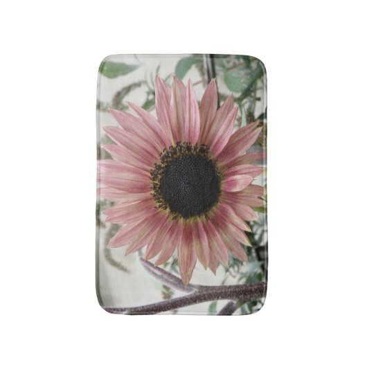 Pellrosa Sonnenblume Badematte (Vorderseite Vertikal)