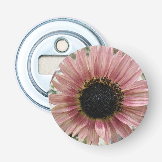 Pellrosa Sonnenblume Flaschenöffner (Vorderseite)