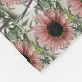Pellrosa Sonnenblume Fleecedecke (Ecke)