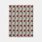 Pellrosa Sonnenblume Fleecedecke (Vorderseite)