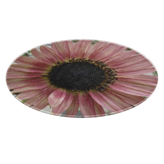 Pellrosa Sonnenblume Schneidebrett (Ecke)