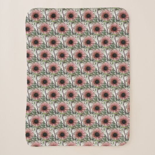 Pellrosa Sonnenblume Sherpadecke (Vorderseite)