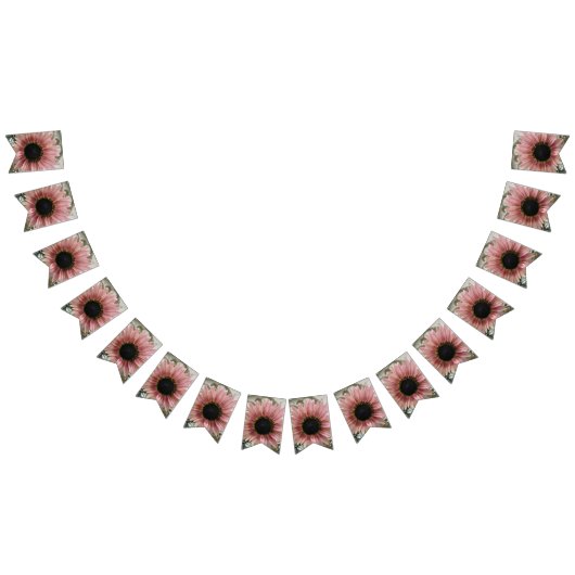Pellrosa Sonnenblume Wimpelkette (Alle)