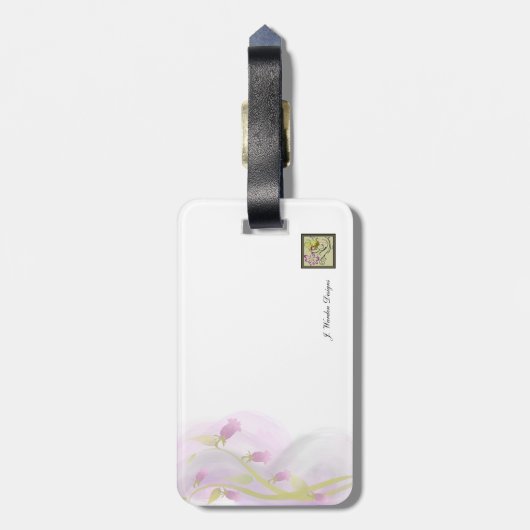 Pellrosa Watercolor Wash Gepäckanhänger (Rückseite vertikal)