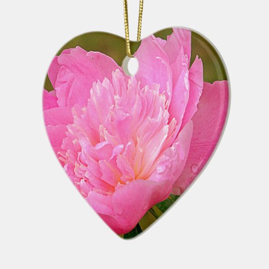 Pellrosafarbene, rosafarbene Erbsen Keramikornament (Links)