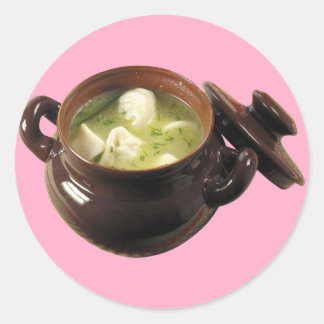 Pelmeni Soup Runder Aufkleber