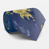 Peloponnes Grieche Satellitenkarte blau - Krawatte (Gerollt)