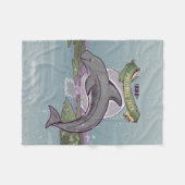 Pelorus Jack Neuseeland Dolphin Fleecedecke (Vorderseite (Horizontal))