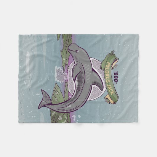 Pelorus Jack Neuseeland Dolphin Fleecedecke (Vorderseite (Horizontal))