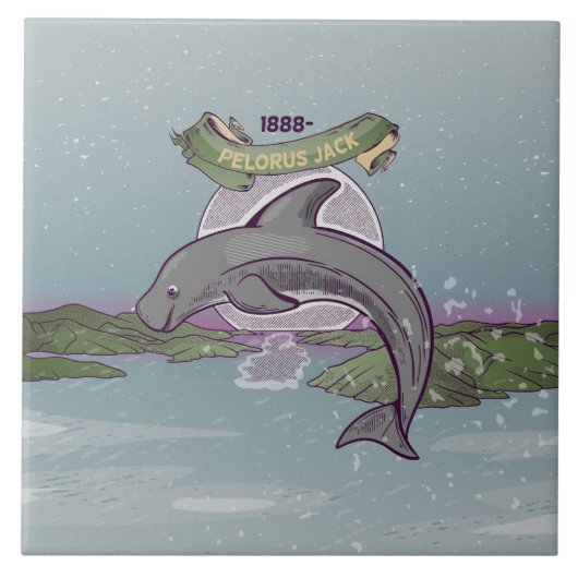 Pelorus Jack Neuseeland Dolphin Fliese (Vorderseite)
