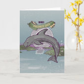 Pelorus Jack Neuseeland Dolphin Karte (Gelbe Blume)