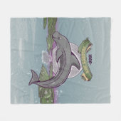 Pelorus Jack Risso-Dolphin Fleecedecke (Vorderseite (Horizontal))