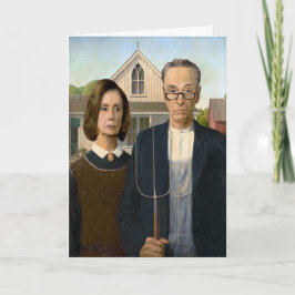 Pelosi und Schumer American Gothic Holiday Card Feiertagskarte