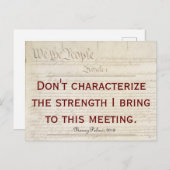 Pelosi Zitat Lebe meine Stärke nicht aus Postkarte (Vorne/Hinten)