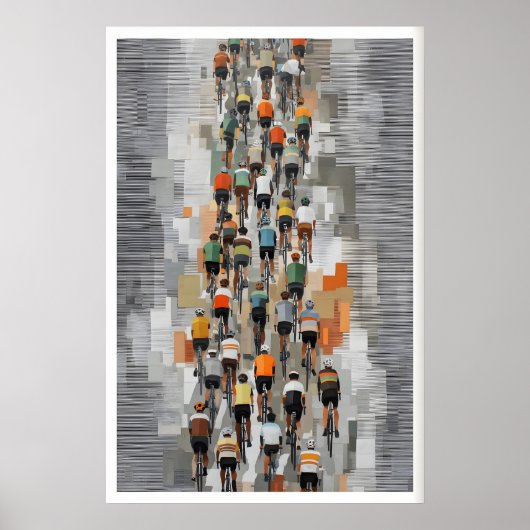 Peloton-Fahrrad-Kunstposter Muted Gray, Rhythmus Poster (Vorne)