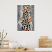 Peloton-Fahrrad-Kunstposter Muted Gray, Rhythmus Poster (Küche)