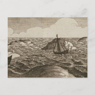Pelsaert Set segeln zwischen Inseln, Postkarte
