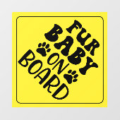 Pelz Baby an Bord Yellow Sign Car Decal Fensteraufkleber (Blatt)