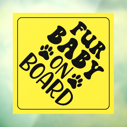 Pelz Baby an Bord Yellow Sign Car Decal Fensteraufkleber (Blatt 3)