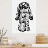 Pelz Coat Fashion Sketch Poster (Küche)
