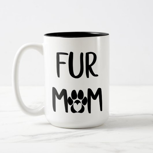 Pelz-Mama-Tasse Zweifarbige Tasse (Links)