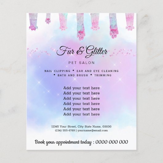 Pelz- und Glitzer-Futtertierzucht Flyer (Vorne)