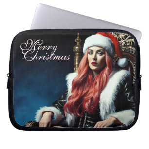 Pelz- und Lederdiva – Frohe Weihnachten Laptopschutzhülle