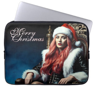 Pelz- und Lederdiva – Frohe Weihnachten Laptopschutzhülle