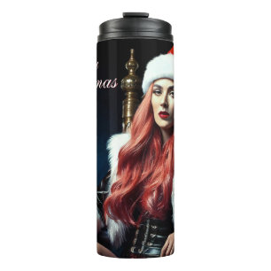 Pelz- und Lederdiva – Frohe Weihnachten Thermosbecher