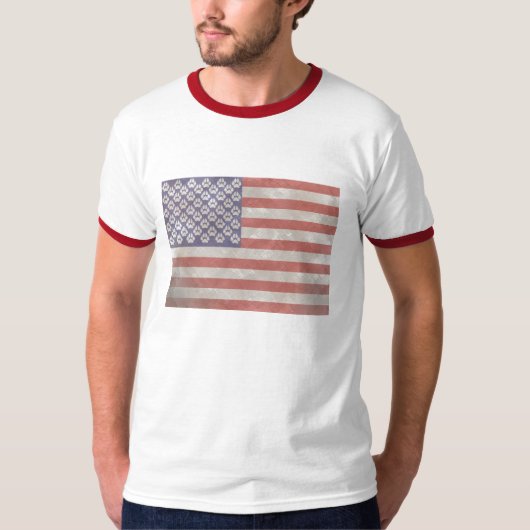 Pelzamerikanische Flagge T-Shirt (Vorderseite)