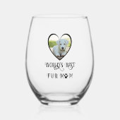Pelze Mama Hund Foto Weinglas Ohne Stiel (Vorderseite)