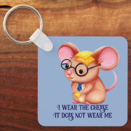 Pelziger Käse-Mann-Geschäfts-Maus-Krawatte-Brille- Schlüsselanhänger