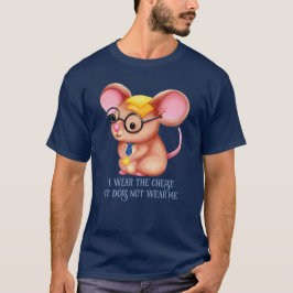 Pelziger Käse-Mann-Geschäfts-Maus-Krawatte-Brille- T-Shirt