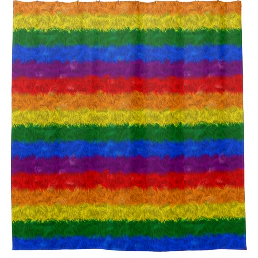 Pelzregenbogen-Duschvorhang Duschvorhang (Vorderseite)