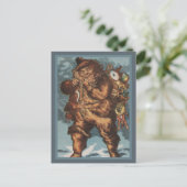 Pelzsankt, die sein Rohr raucht Feiertagspostkarte (Stehend Vorderseite)