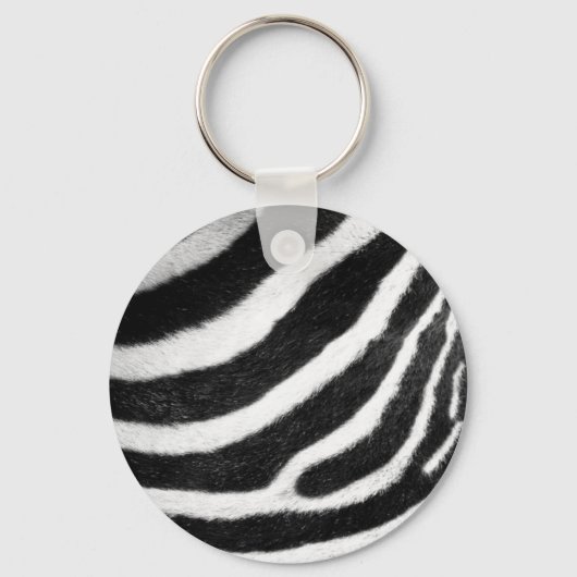 Pelzstreifen aus schwarz-weiß Imitaten Zebra Print Schlüsselanhänger (Vorderseite)