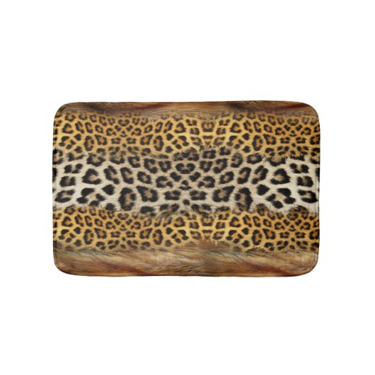 Pelzstruktur: Fuchs und Leopard. Badematte (Vorderseite)