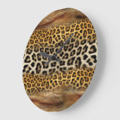 Pelzstruktur: Fuchs und Leopard. Große Wanduhr (Winkel)