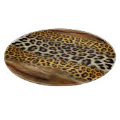 Pelzstruktur: Fuchs und Leopard. Schneidebrett (Ecke)