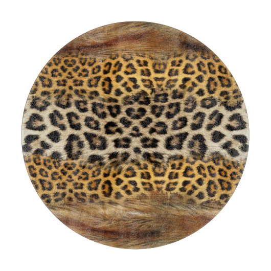 Pelzstruktur: Fuchs und Leopard. Schneidebrett (Vorderseite)
