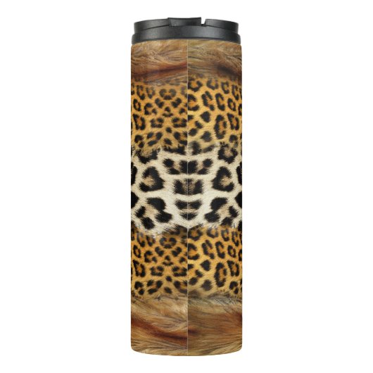 Pelzstruktur: Fuchs und Leopard. Thermosbecher (Rückseite)