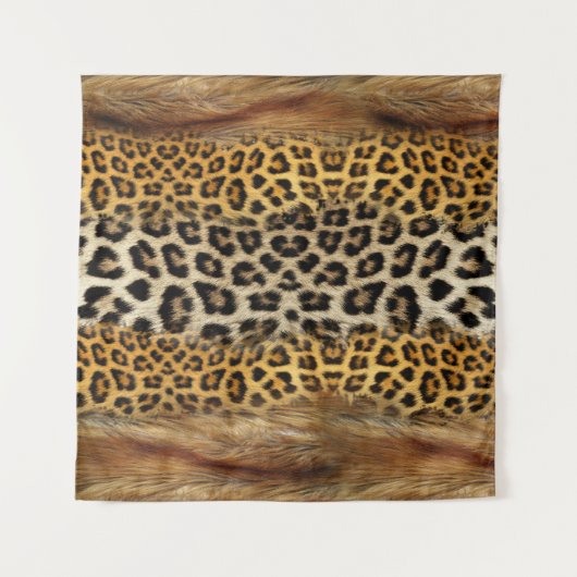 Pelzstruktur: Fuchs und Leopard. Wandteppich (Vorderseite)