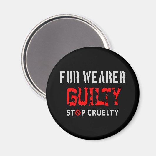 Pelzträger schuldig magnet (Vorderseite/Rückseite)