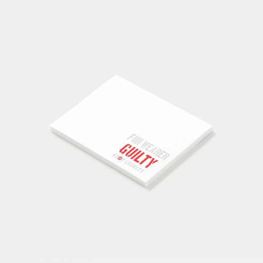 Pelzträger schuldig post-it klebezettel (angewinkelt)