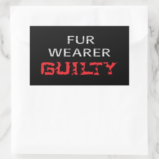 Pelzträger schuldig rechteckiger aufkleber (Tasche)