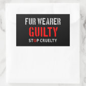 Pelzträger schuldig rechteckiger aufkleber (Tasche)