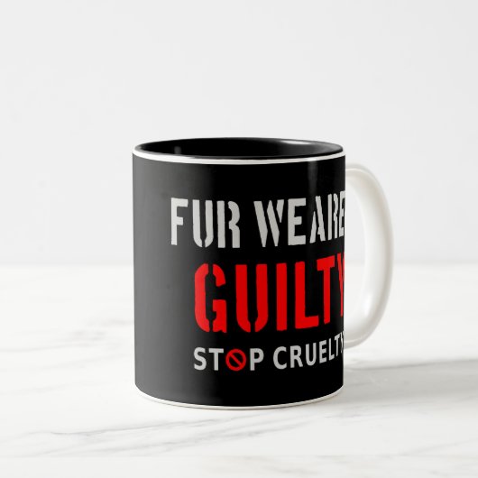 Pelzträger schuldig zweifarbige tasse (VorderseiteRechts)